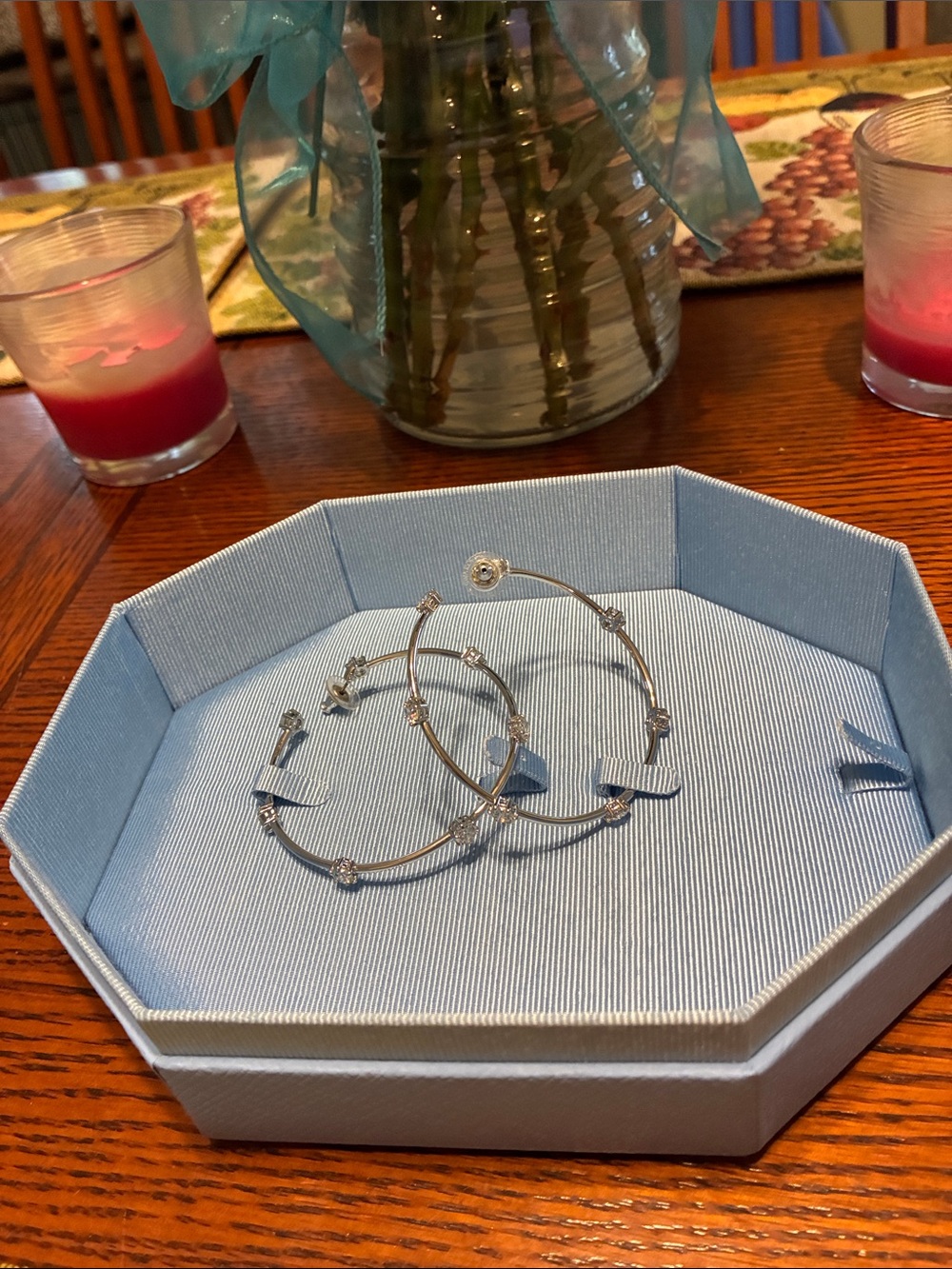 Swarovski crystal hoop earrings! Stunning and they sparkle so beautifully.